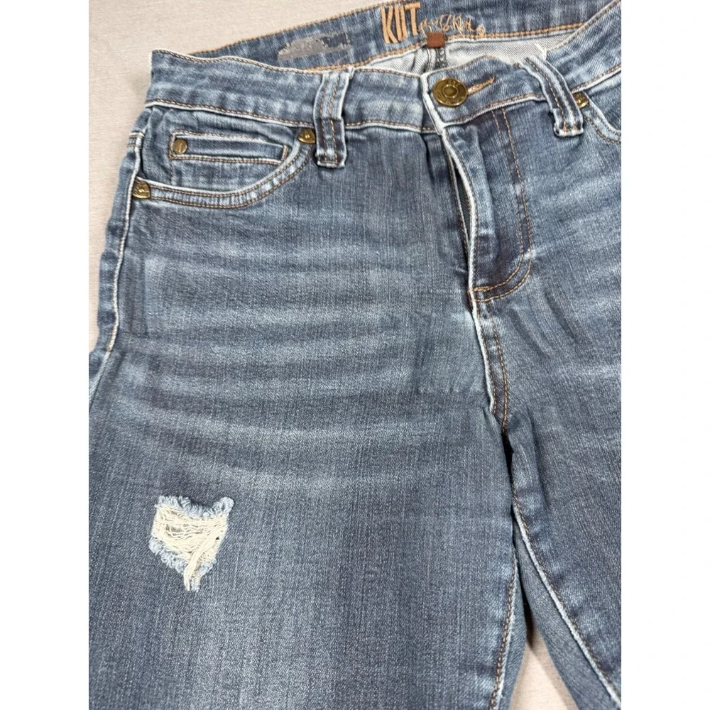 Kut From The Kloth Jeans Donna Skinny Ankle Step Fray Hem Denim Size 4 Boho Arts - Picture 9 of 15